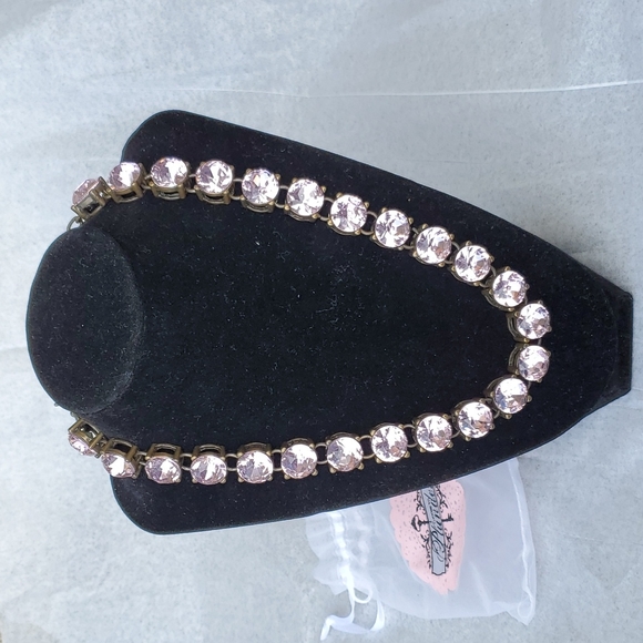 Vintage Sherry Renae Shiny Plunder 24 large pink rhinestones necklace & bracelet - Picture 4 of 15